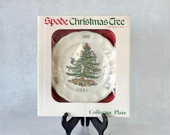 Spode Christmas Tree 1991 Annual Collector Plate, Made in England | Holiday Gift in Original Box