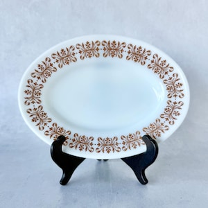 Pyrex Copper Filigree Oval Platters | MCM Serving Tray