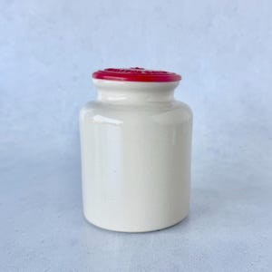 Vintage Pommery Mustard Pot with Red Lid | French Stoneware Jar
