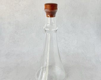 Vintage Dansk Glass Decanter with Teak Stopper, Gunnar Cyren | Danish Modern Wine Carafe