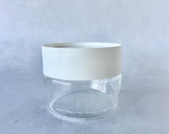 Vintage Pyrex Glass Canister with White Screw Lid | USA Made Pantry Storage Jar