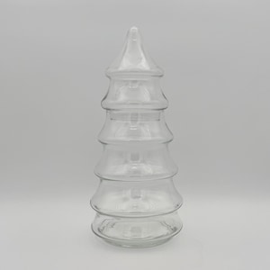 Vintage Clear Glass Christmas Tree Jar: Mid-Century Holiday Decor