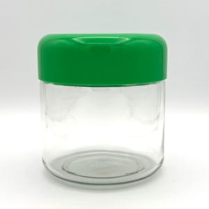 Mid-Century Heller Glass Storage Jar with Green Lid