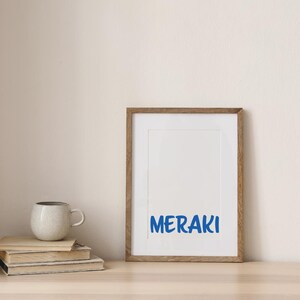 Meraki Greek Typography Print – Inspirational Wall Art for Home & Office