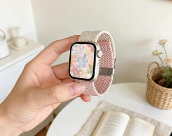 ElasticWeave Braided Watch Band, Fashion Color Block Sport Breathable Strap for Women Men Homewives Office Workers Students