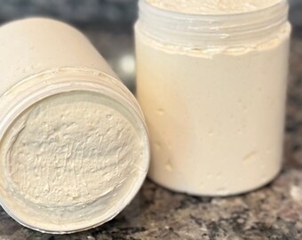 Manteiga de karité batida, branca marfim, orgânica - Manteiga corporal para pele seca e eczema - Cuidados com a pele totalmente naturais