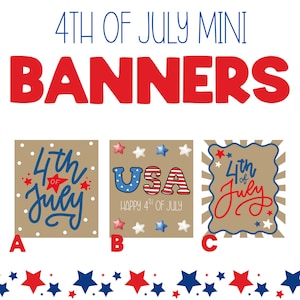 Hand Painted 4th of July Mini Banner: Patriotic Party Decor