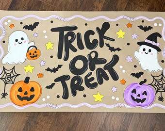 Trick or Treat Halloween Painted Banner: Spooky Signs