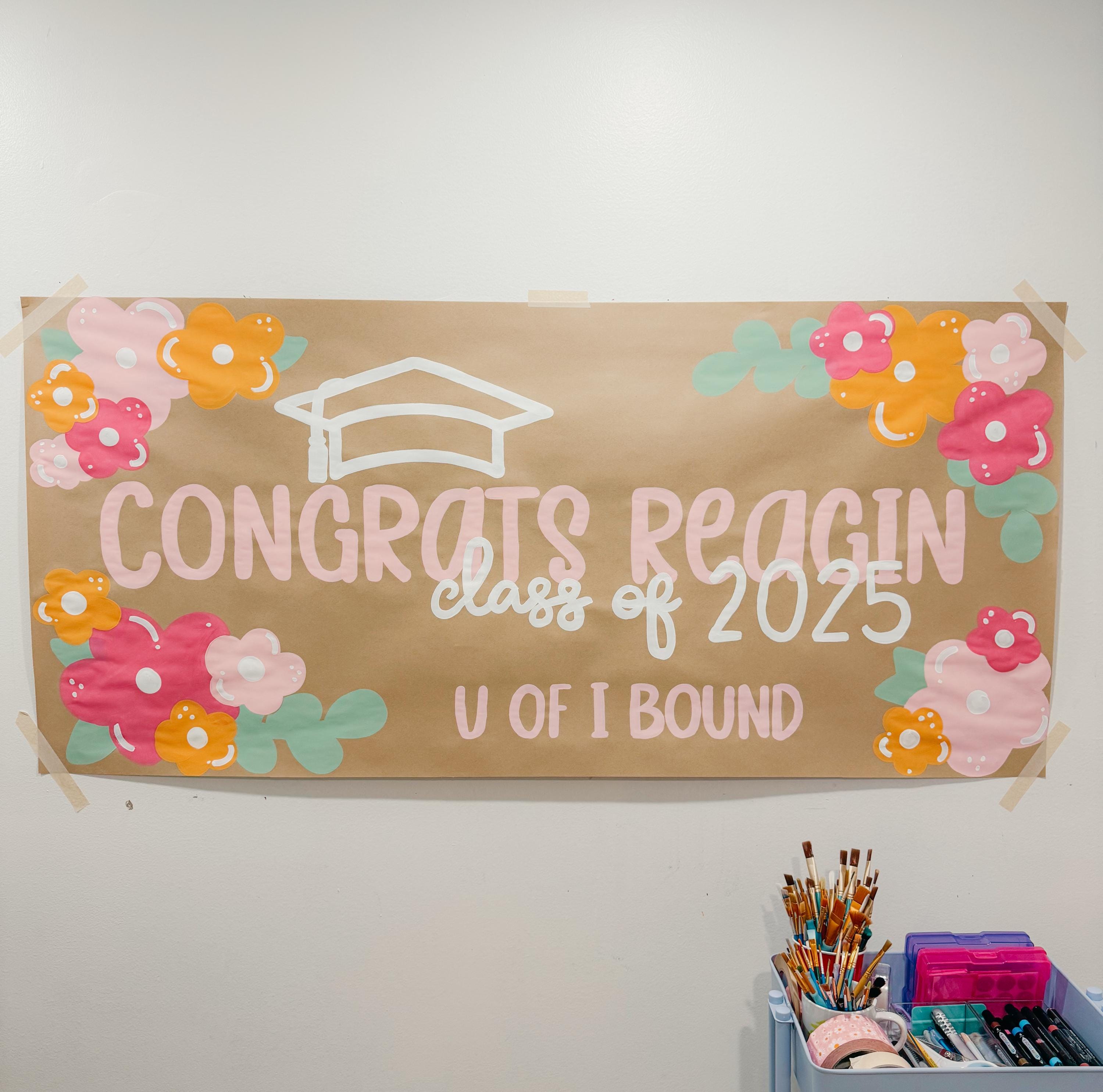 Hand Painted Graduation Banner