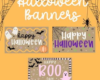 Hand Painted Halloween Banner: Spooky Signs