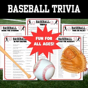 Baseball Trivia | MLB Quiz Game | Baseball Party Fun | Sports Trivia Night | Baseball Birthday | 5-Game Bundle | MLB Quiz Seniors and Teens
