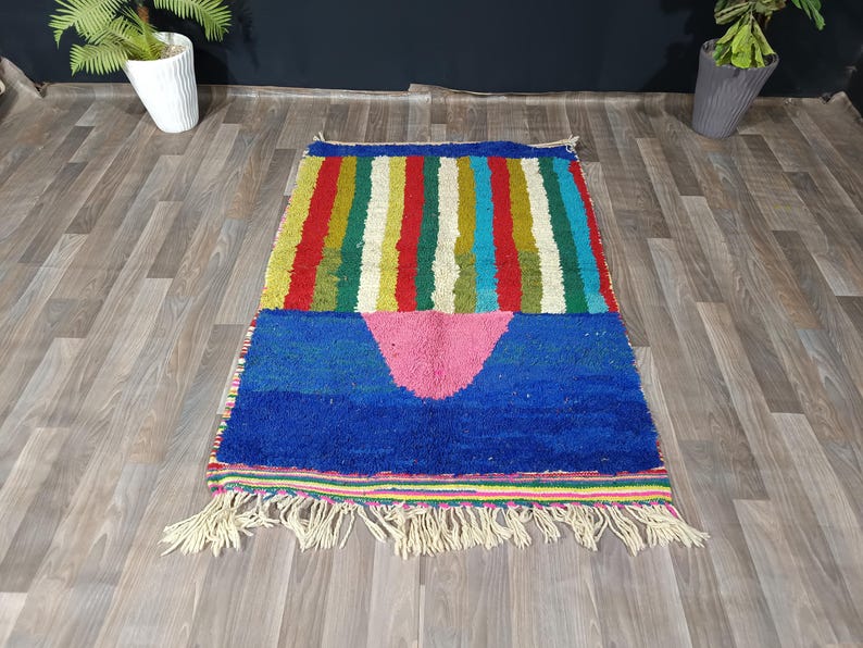 Handmade Moroccan Rug, Striped Moroccan Rug Custom, Beni Ourain Rug ...