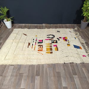 Handwoven Beni Ourain Rug: Moroccan Berber Wool, Azilal Style