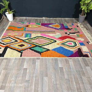 Colorful Handmade Wool Moroccan Berber Rug, Zana Rug Home Decor image 5