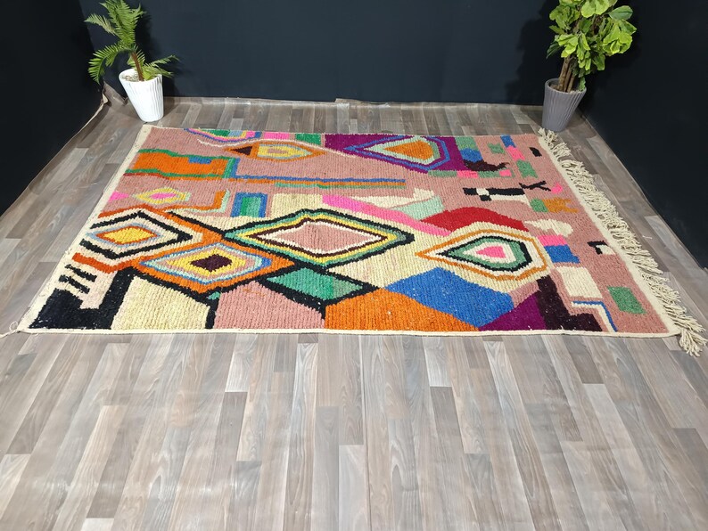 Colorful Handmade Wool Moroccan Berber Rug, Zana Rug Home Decor image 5