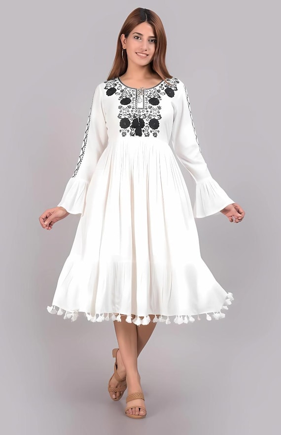 white christmas dresses Shop Elegant Cotton Midi Dress main image 0