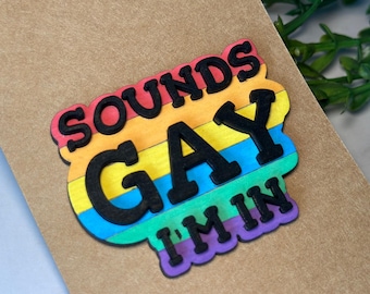 Wooden Pride Pin: LGBTQ Pin