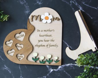 Personalized Wooden Mother's Day Plaque: Custom Engraved Gift
