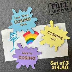 Personalized Look What I Made Magnet, Wooden Look What I Made Sign, Kids Art Display, Artwork Magnet, Custom Refrigerator Magnet