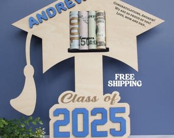 Personalized Wooden Graduation Money Holder - Class of 2026