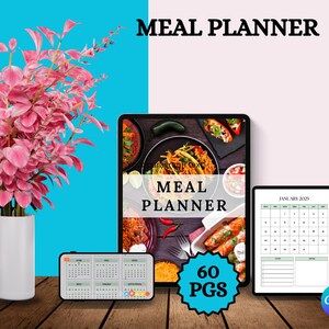 Bewerkbare en afdrukbare maaltijdplanner | Wekelijkse maaltijdplanning, boodschappenlijst en receptenplanner
