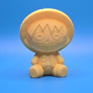 Chibi Luffy Figurine – One Piece Fan Art – Straw Hat Pirate Toy – Anime Collectible – 3D Printed Figure