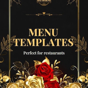 Plantillas de menú de restaurante elegantes