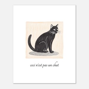 Ceci n'est pas un chat – Stampa artistica surreale ispirata a Magritte su carta opaca premium