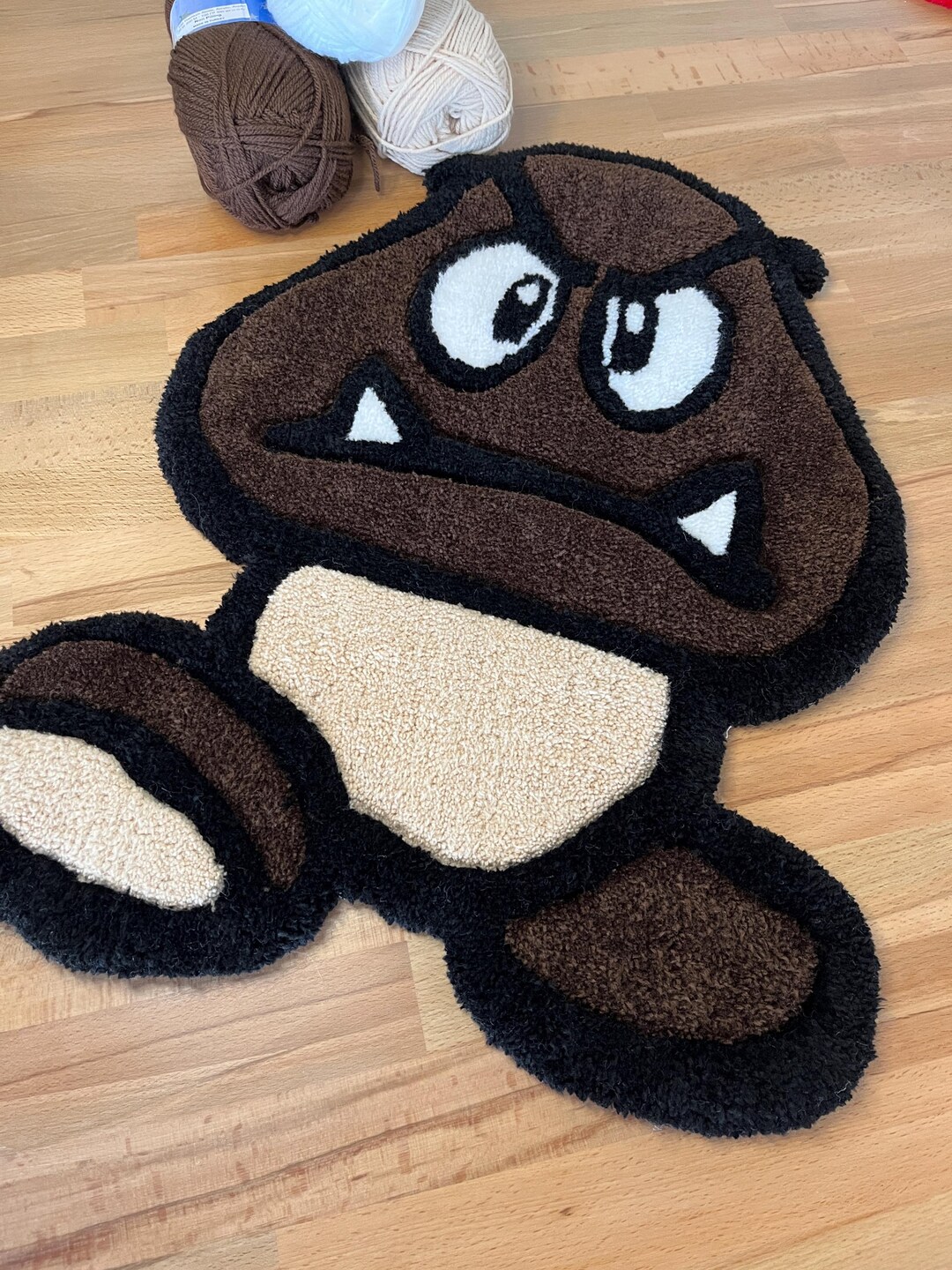 Goomba / Handmade Mario Tufted Rug / Custom Tufted Rug / Tufted Area ...