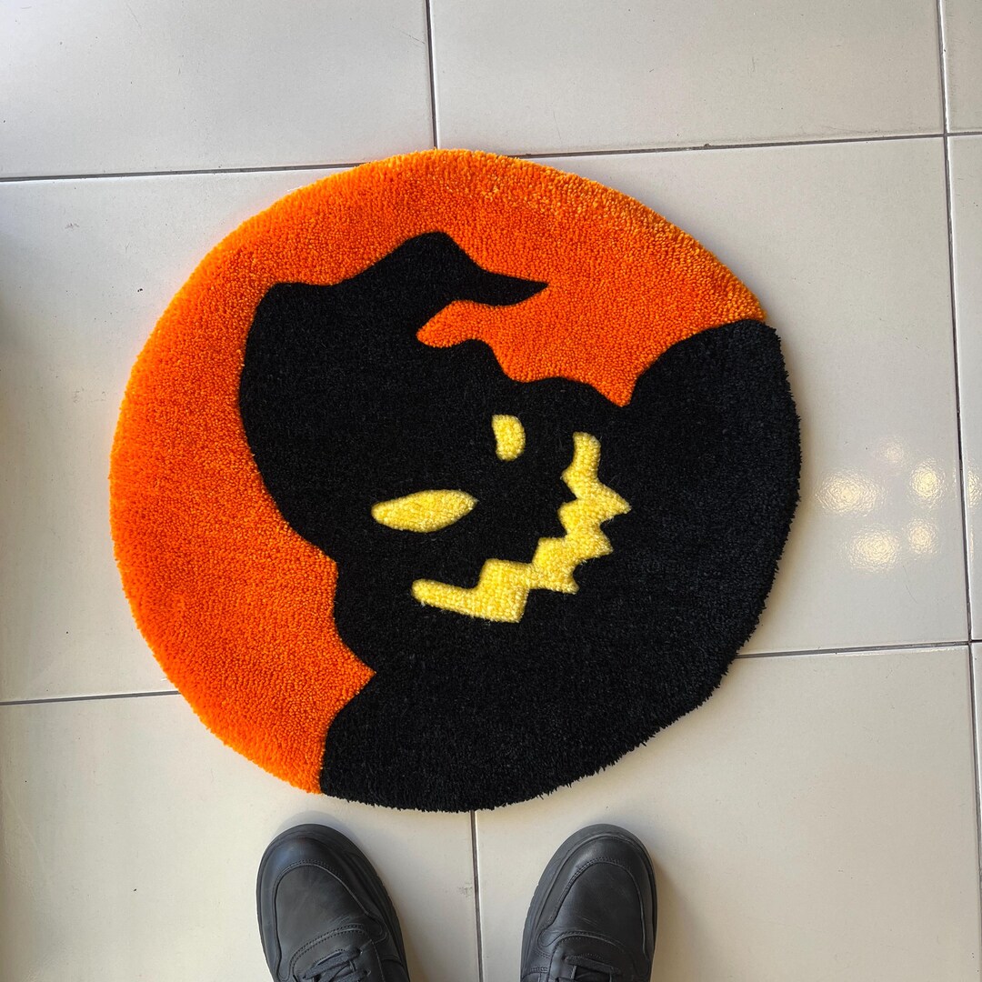 Scary Ghost Tufting Decor Rug / Handmade Halloween Tufted Rug / Spooky ...