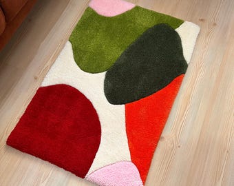 Ręcznie robiony dywan pikowany | Możliwość wyboru palety kolorów | Dywan z nadrukiem | Miękki, ręcznie robiony dywan do łazienki i toalety