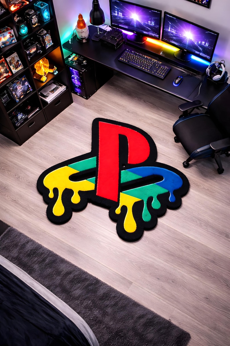 Ps3 Rugs Retro Gamer Tufted Rug | Gaming Room Decor | Custom Handmade Tufted Rug ...