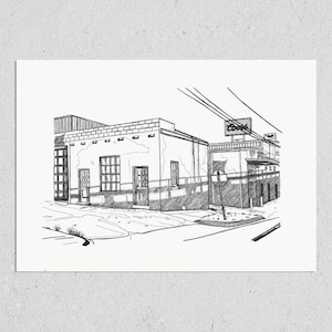 Coors Light Bottling Plant Drawing Print | Alabama Travel Architecture Poster | Wall Art Decor Gift | Fine Art Brewery Architecture Drawing