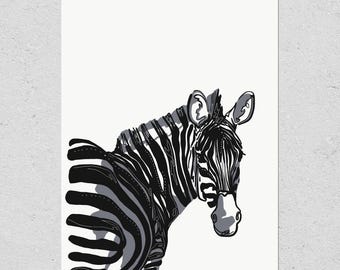 シマウマの絵 オリジナルスケッチ - Etsy 日本