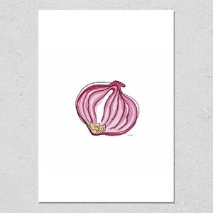 Onion Illustration Print | Vegetable Art Print | Food Wall Art | Home Decor | Kitchen Wall Art | Vegetable Illustration | Onion Drawing