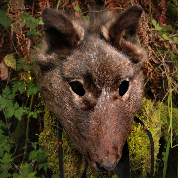 RESERVED  FOR Magelet - Genuine Black Wolf Skin Mask or Headdress