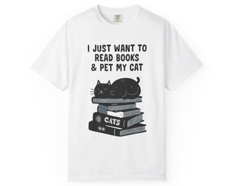 Camiseta de gato amante de los libros: Camiseta gráfica del lector de Booktok