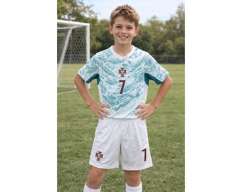 Portugal Away #7 Soccer Kids Set | Youth Jersey & Shorts | WC 2026 Futbol Fan Outfit