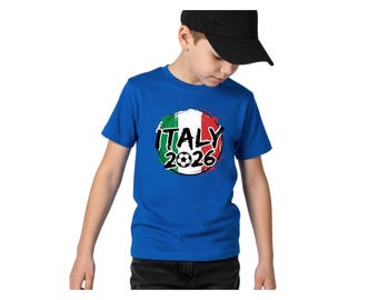 Camiseta de fútbol infantil con la bandera de Italia / Camiseta juvenil de Italia para el Mundial 2026