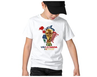 Maglietta del torneo di calcio per bambini / Coppa del Mondo 2026 USA Canada Messico - Maglietta per tifosi