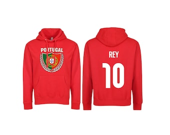 Personalized Portugal Flag Adult Unisex Hoodie – Custom Soccer Sweatshirt (Sizes XS–3XL)