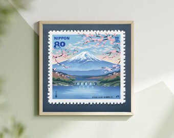 Vintage Aesthetic Stamp Wand Kunst Digitales Poster | Retro Stempel Kunstdruck