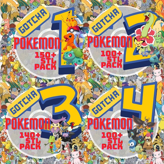 Pokemon STL Pack – Gen 1-4 +500 STL File | High-Quality 3D Print Model Collection | Printable STL Files
