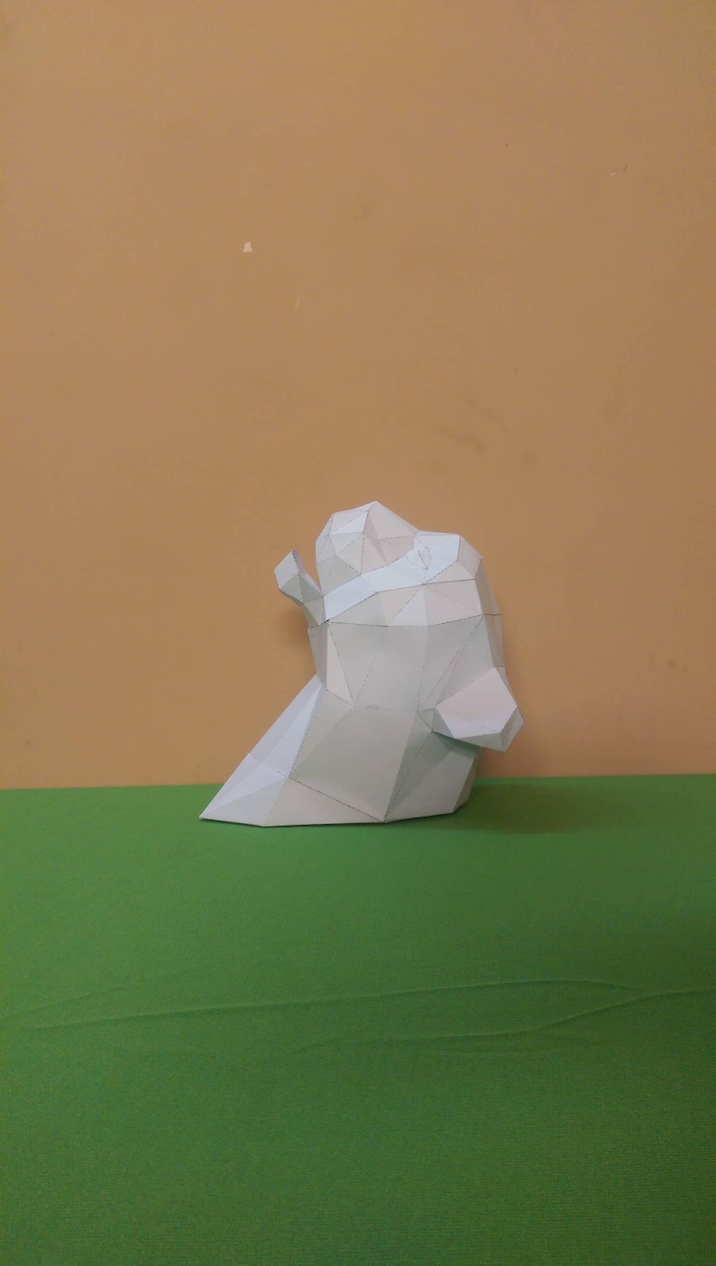 DIY Papercraft , Chetah Trophy Head , 3D Puzzle, Papercraft