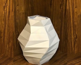 DIY Barraza Flower Vase with 3D Puzzle Template - Printable Papercraft for a Stunning Home Decoration, low poly decor, digital pdf file