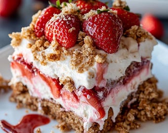 Erdbeer Crunch Poke Cake