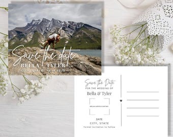 Nowoczesna pocztówka ślubna Save The Date