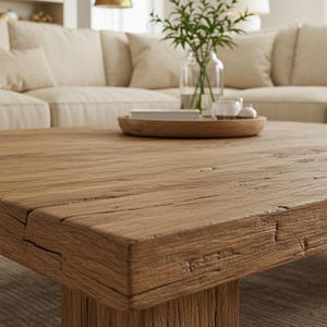 Reclaimed Wood Coffee Table for Living Room Coffee Table Rustic Wooden Coffee Table Large Coffee Table Live Edge Furniture Wabi Sabi Table