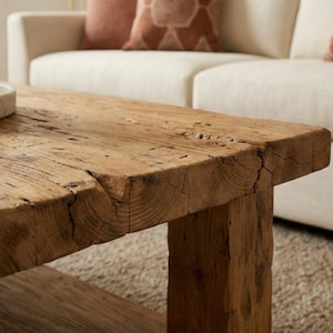 Handmade Coffee Table, Rustic Coffee Table for Living Room, Solid Barn Wood Table, Reclaimed Wood Coffee Table Wooden Side Table image 2