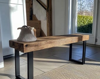 Handmade Rustic Wood Bench Reclaimed Wood Bench Entryway Custom Entryway Bench Bench for Entryway Farmhouse Wood Bench Hallway Seating